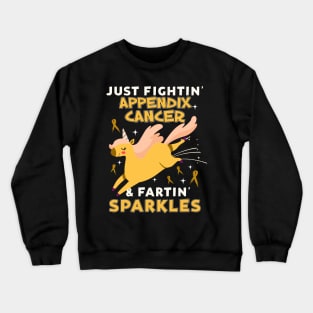 appendix cancer funny unicorn farting sparkles Crewneck Sweatshirt